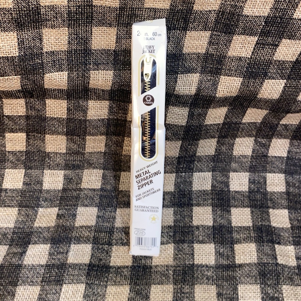 Coats&Clark 24" Black Heavy‎ Jacket Metal Separating Zipper NOS - Picture 2 of 7